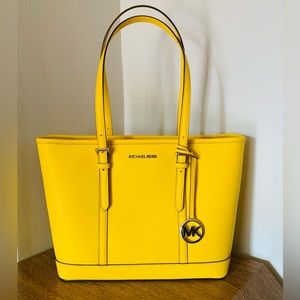 Yellow Michael Kors Jet Set Travel Tote Bag
